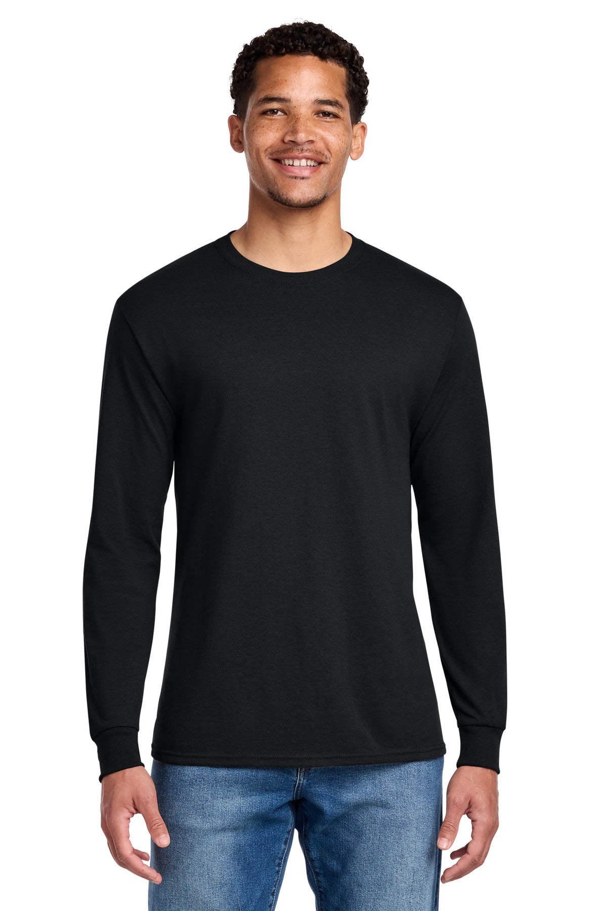 Custom logo Jerzees® - Dri-Power® 50/50 Cotton/Poly Long Sleeve T-Shirt.  29LS in Black