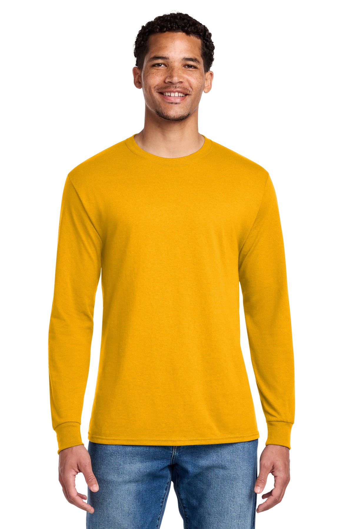 Custom logo Jerzees® - Dri-Power® 50/50 Cotton/Poly Long Sleeve T-Shirt.  29LS in Gold