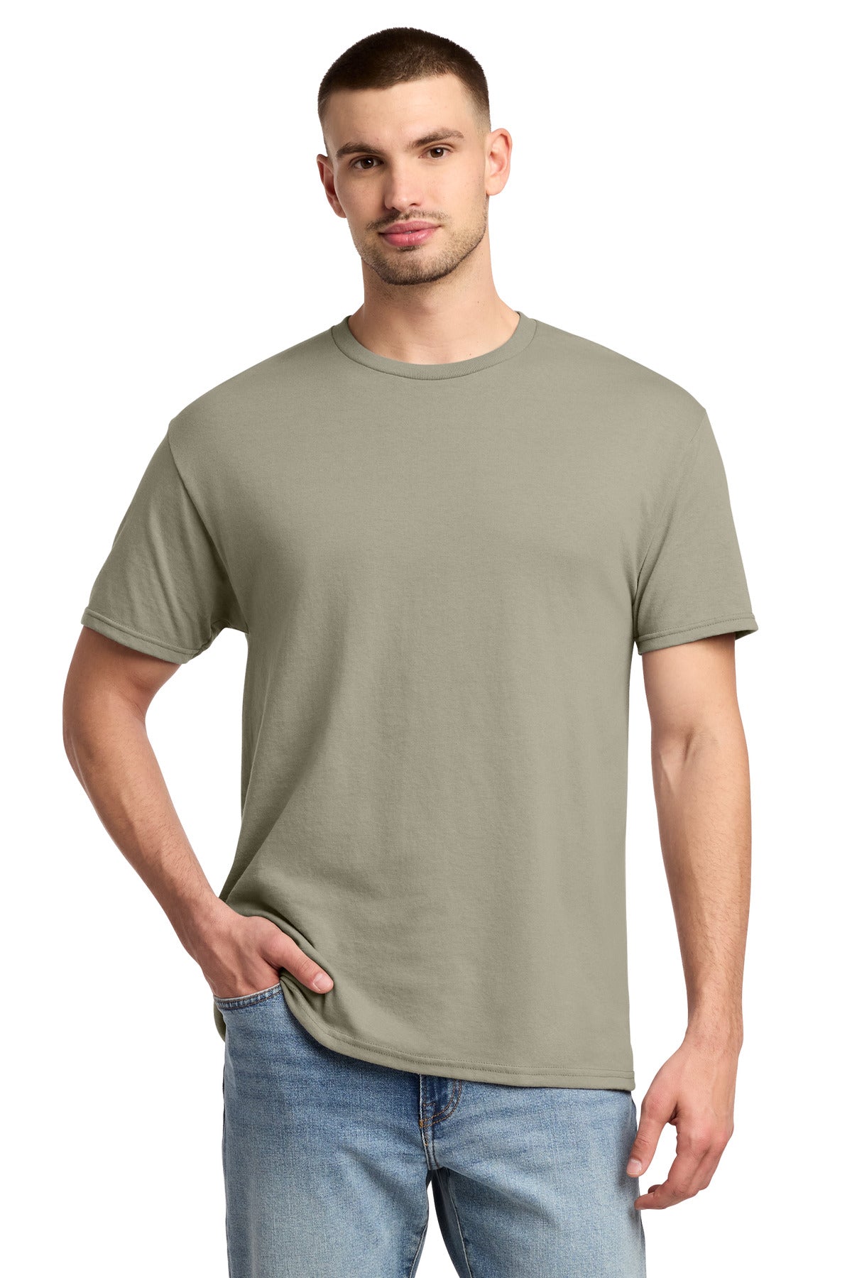 Custom logo Jerzees® -  Dri-Power® 50/50 Cotton/Poly T-Shirt.  29M in Clay