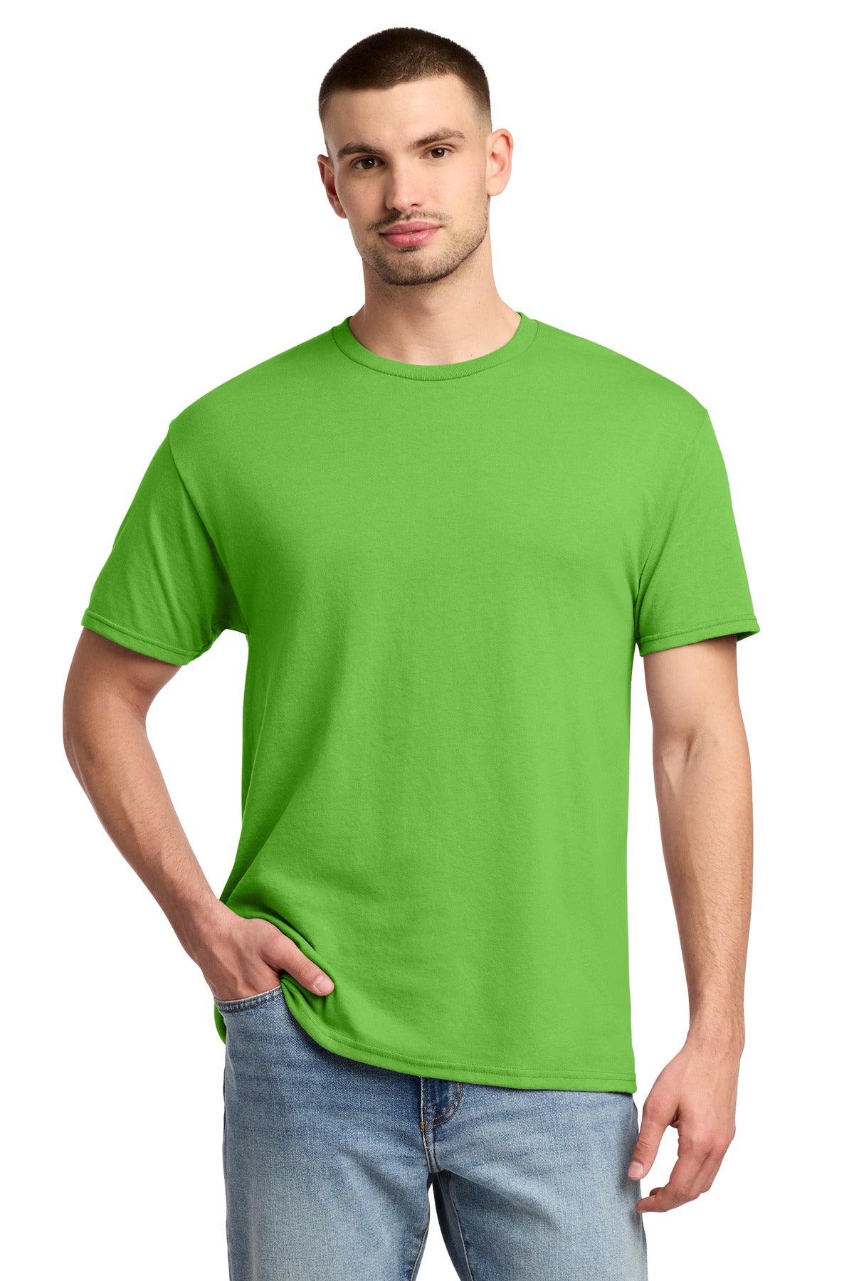 Custom logo Jerzees® -  Dri-Power® 50/50 Cotton/Poly T-Shirt.  29M in Kiwi