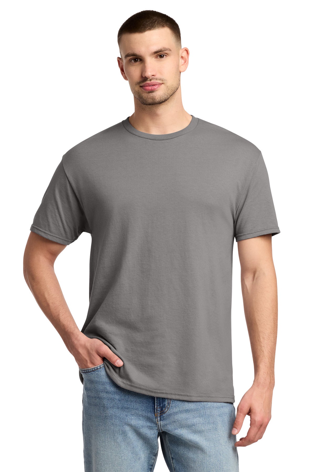 Custom logo Jerzees® -  Dri-Power® 50/50 Cotton/Poly T-Shirt.  29M in Rock