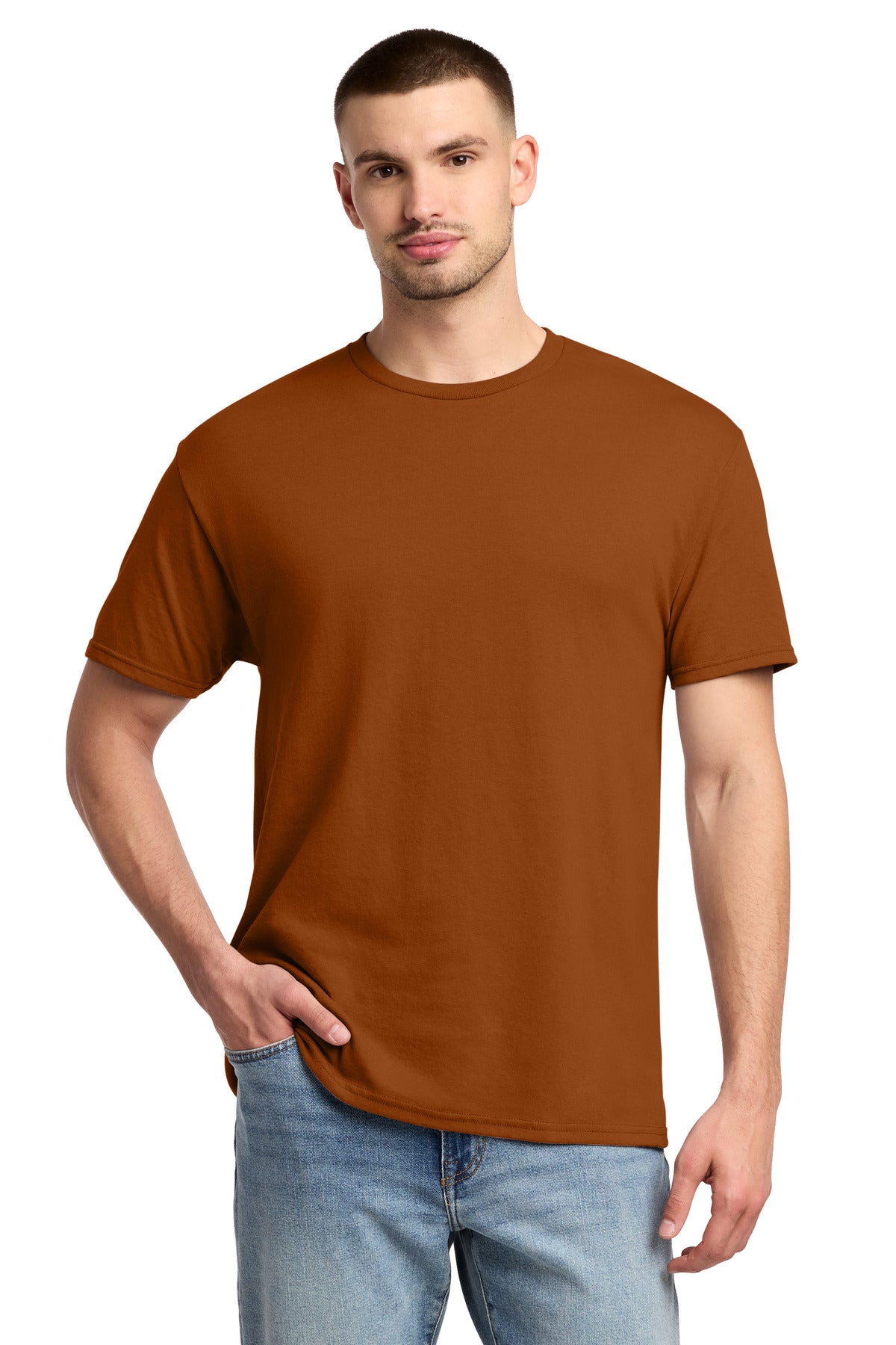 Custom logo Jerzees® -  Dri-Power® 50/50 Cotton/Poly T-Shirt.  29M in T Orange