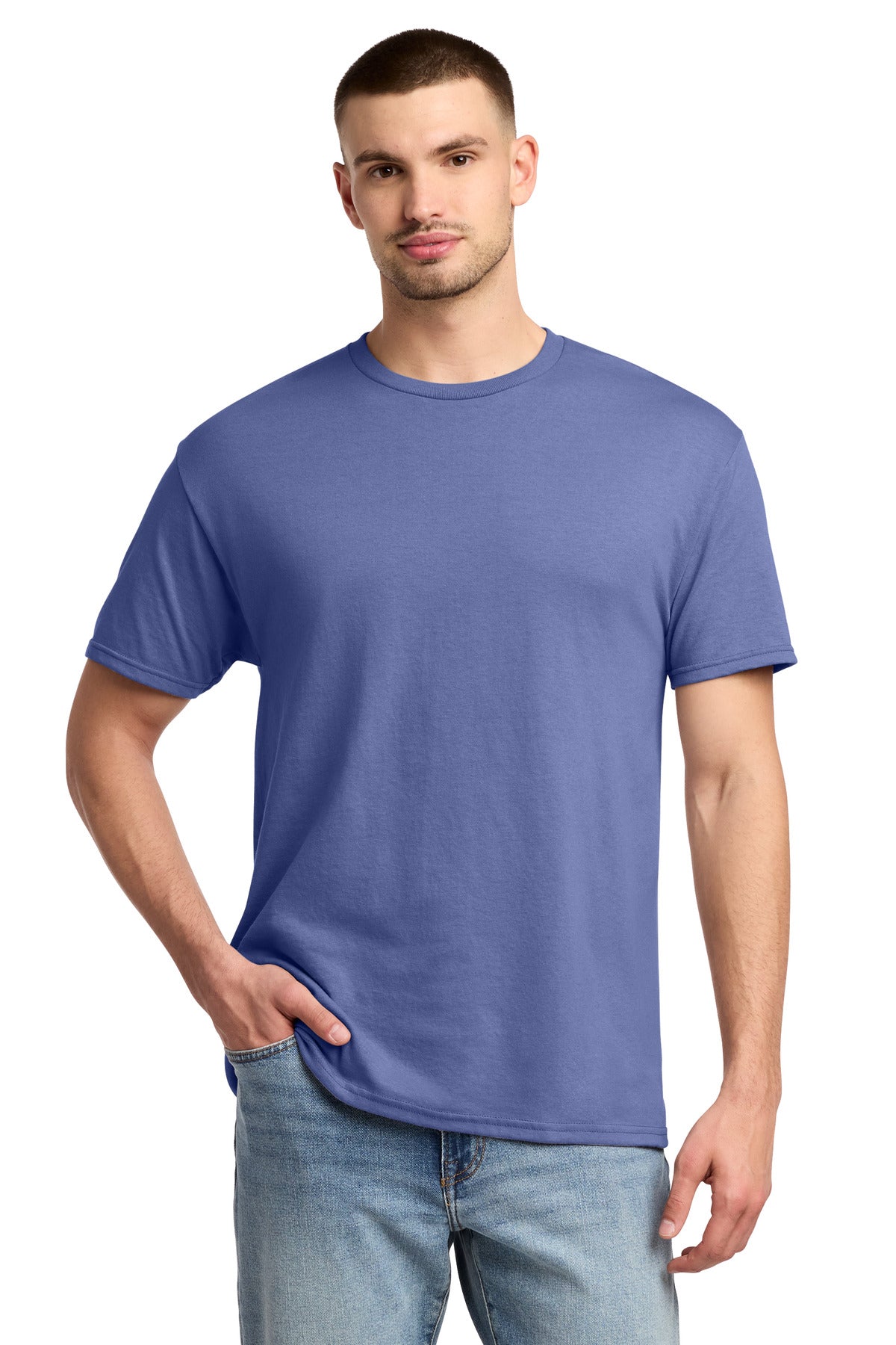 Custom logo Jerzees® -  Dri-Power® 50/50 Cotton/Poly T-Shirt.  29M in Violet