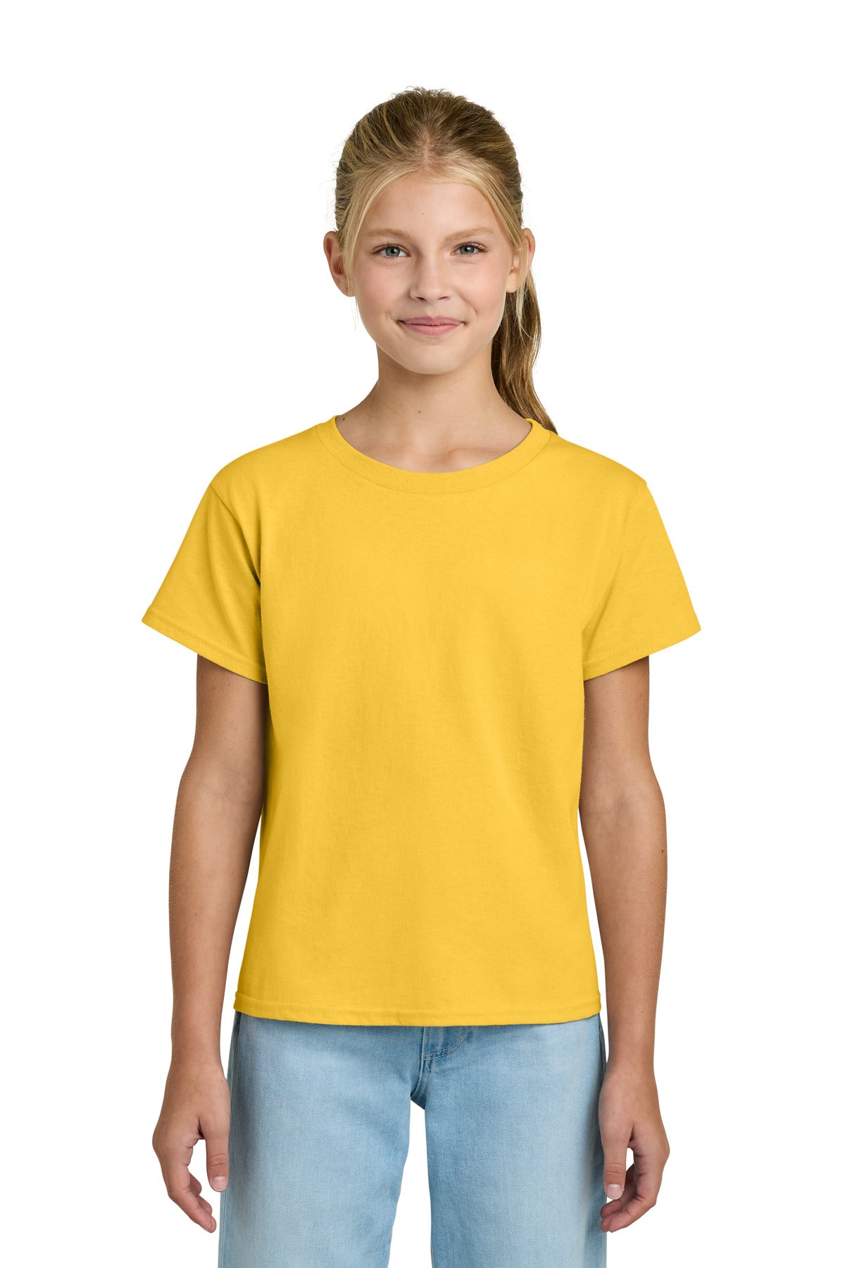 Custom logo Gildan® Youth Light Cotton Tee 3000B in Daisy