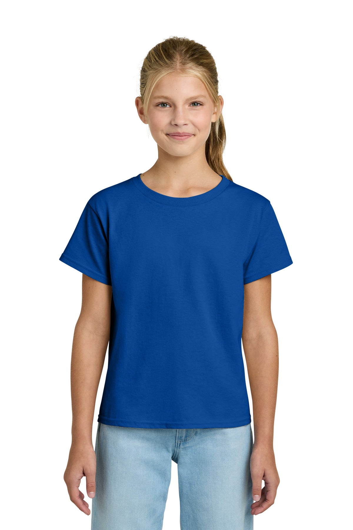 Custom logo Gildan® Youth Light Cotton Tee 3000B in Royal