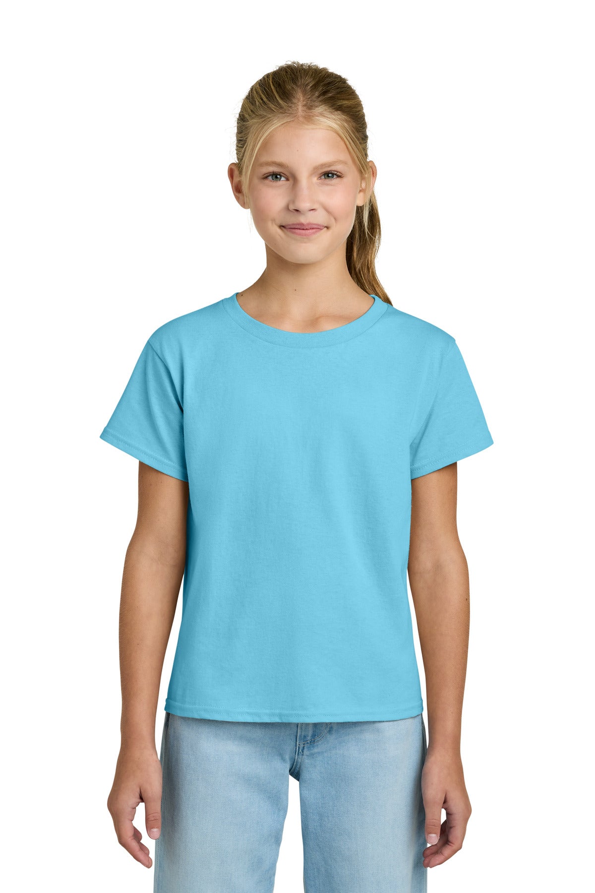 Custom logo Gildan® Youth Light Cotton Tee 3000B in Sky