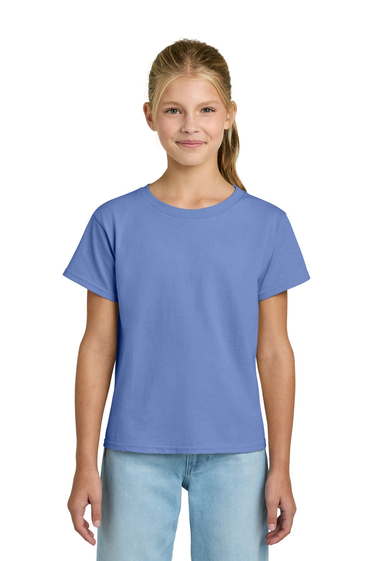 Custom logo Gildan® Youth Light Cotton Tee 3000B in Violet