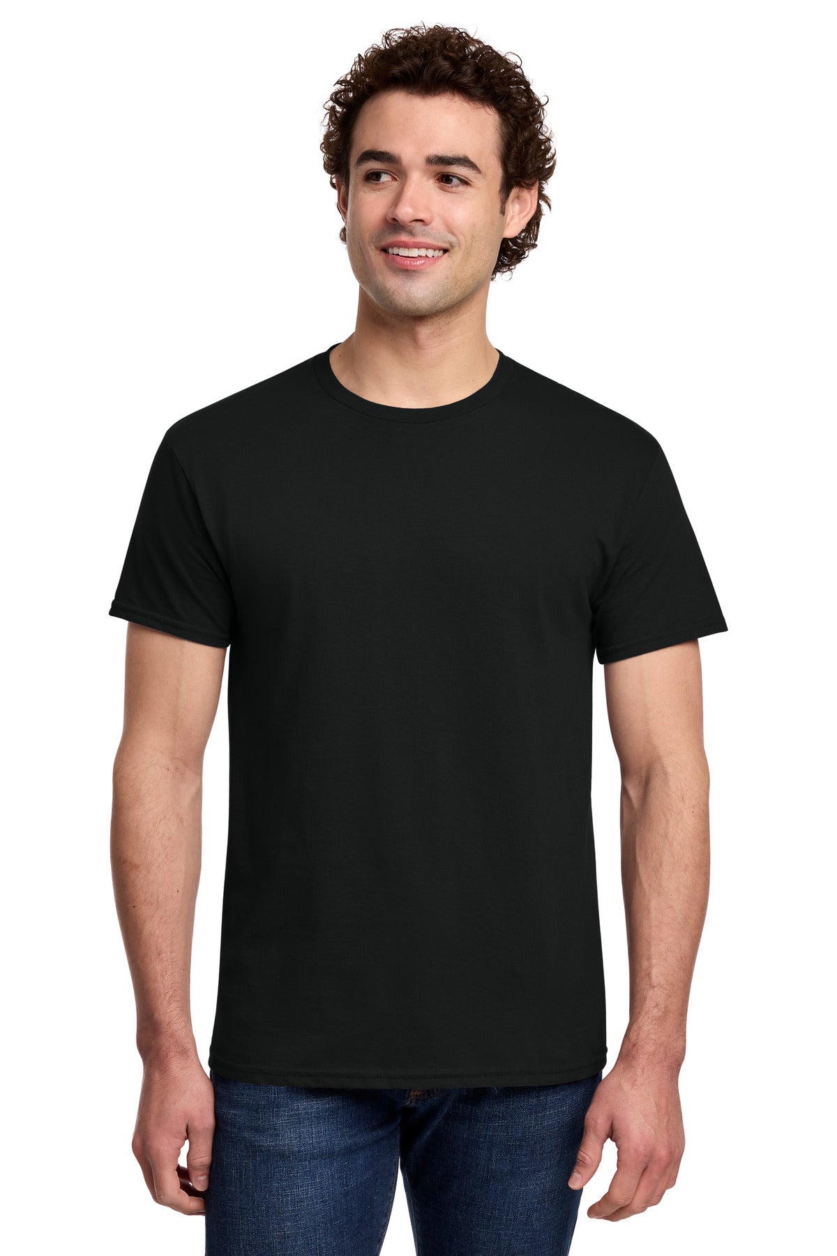 Custom logo Gildan® Light Cotton Tee 3000 in Black