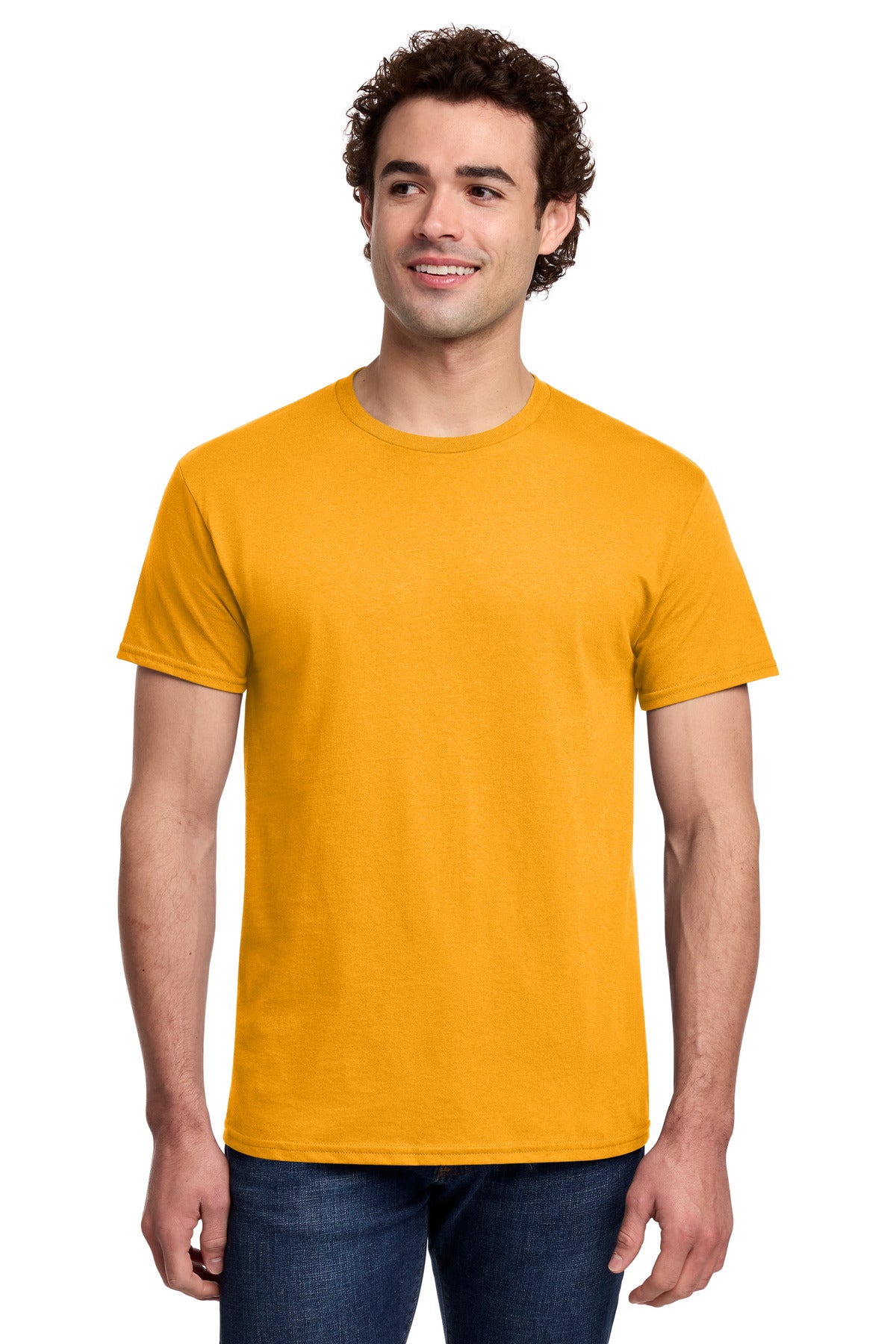 Custom logo Gildan® Light Cotton Tee 3000 in Gold