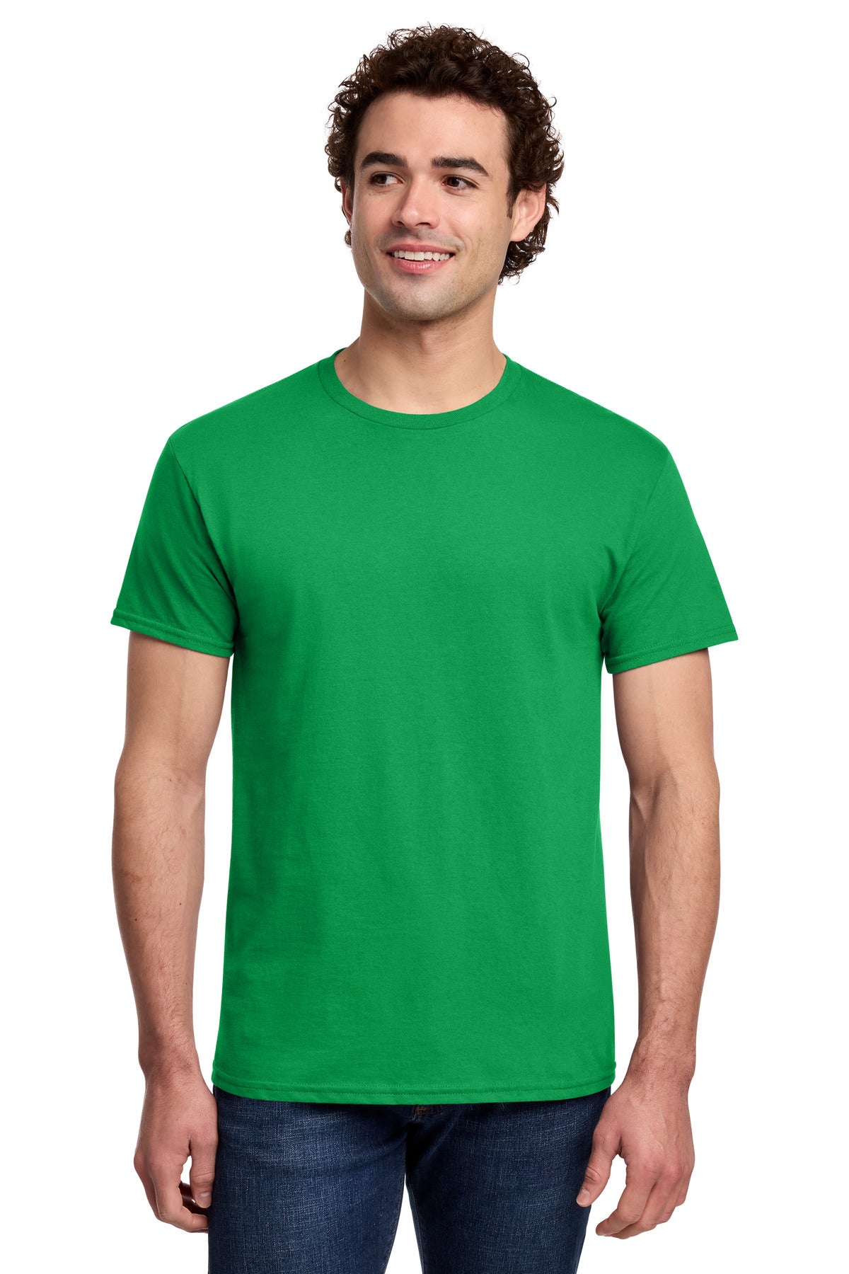 Custom logo Gildan® Light Cotton Tee 3000 in Irish Green
