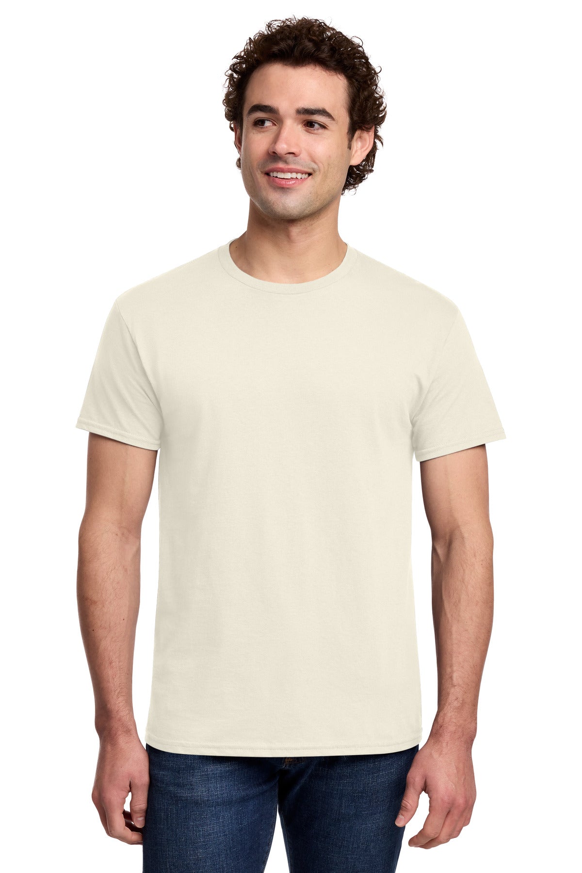 Custom logo Gildan® Light Cotton Tee 3000 in Natural