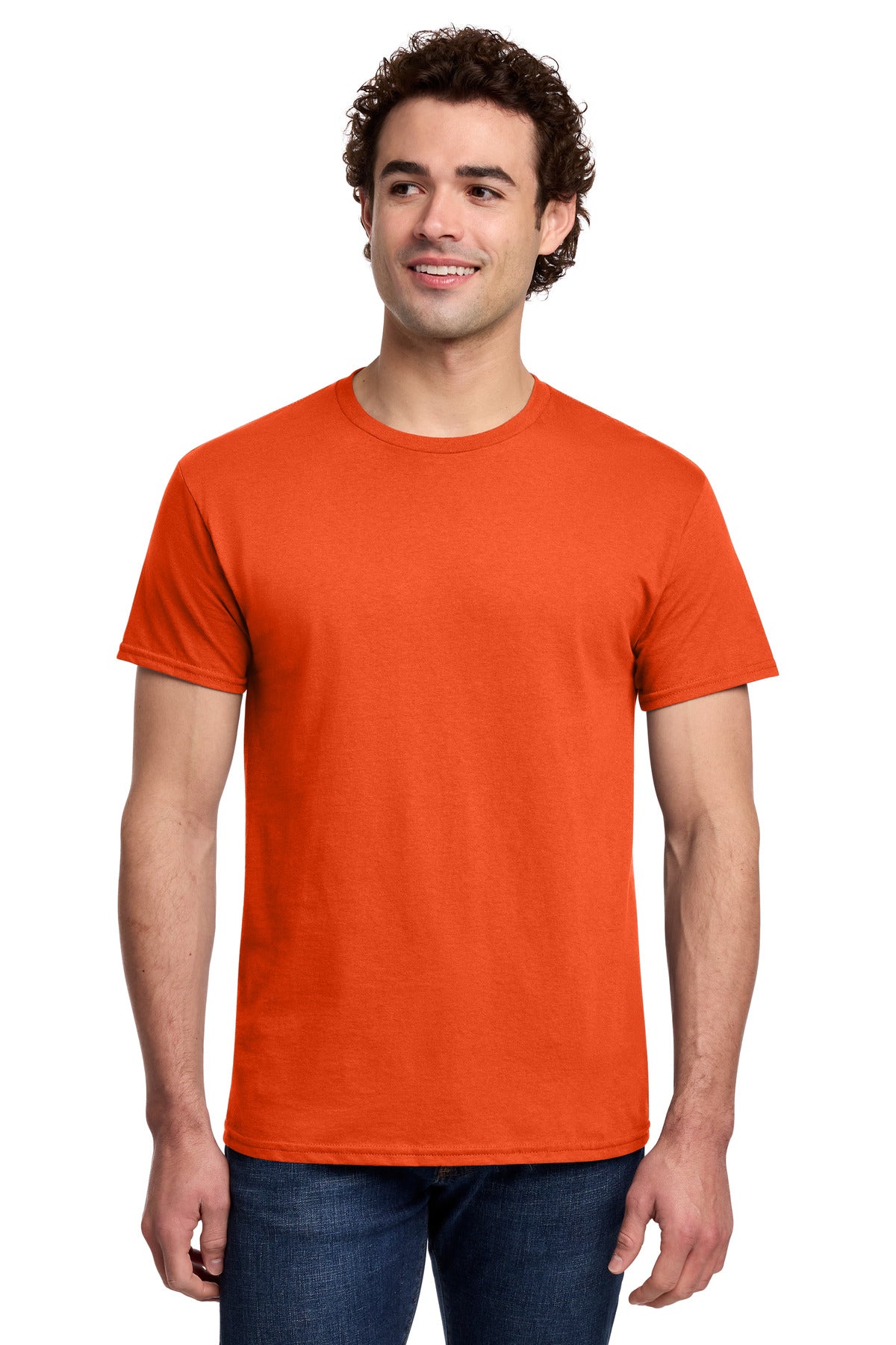 Custom logo Gildan® Light Cotton Tee 3000 in Orange