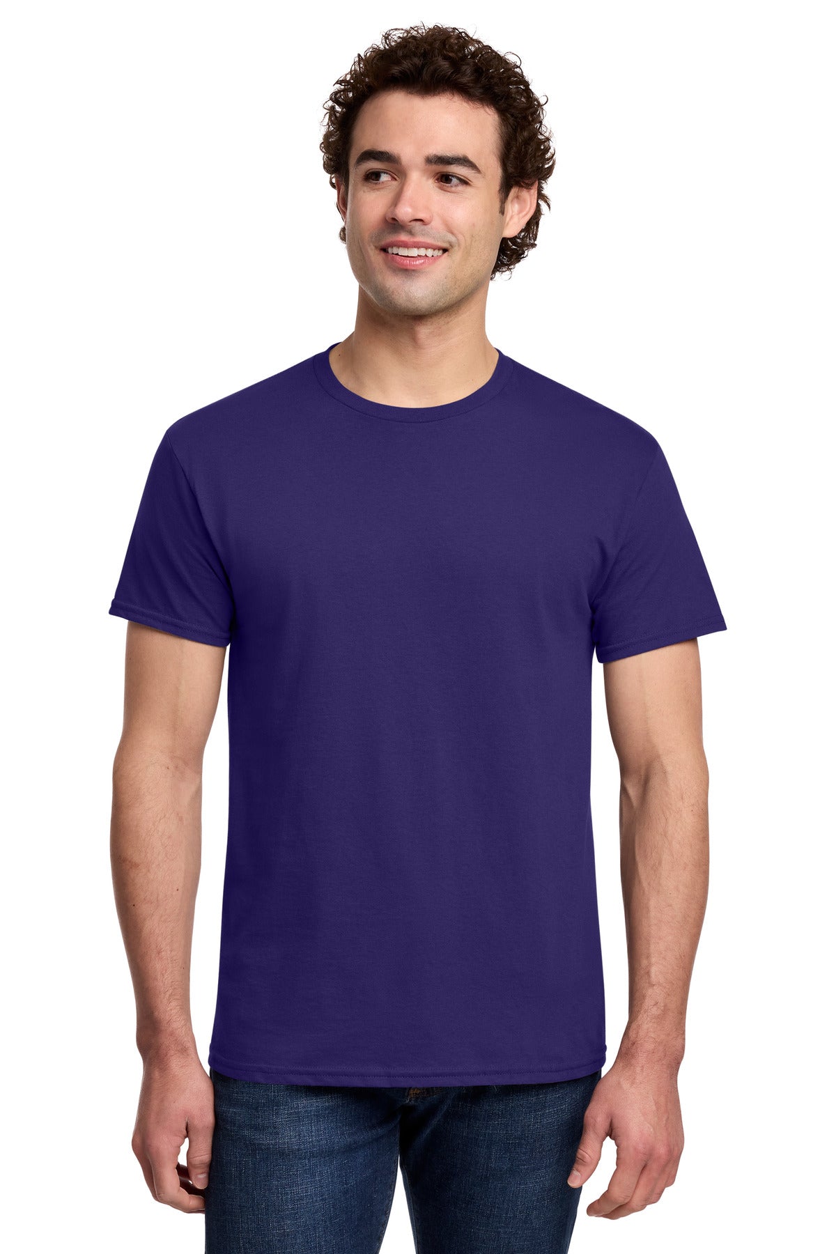 Custom logo Gildan® Light Cotton Tee 3000 in Purple