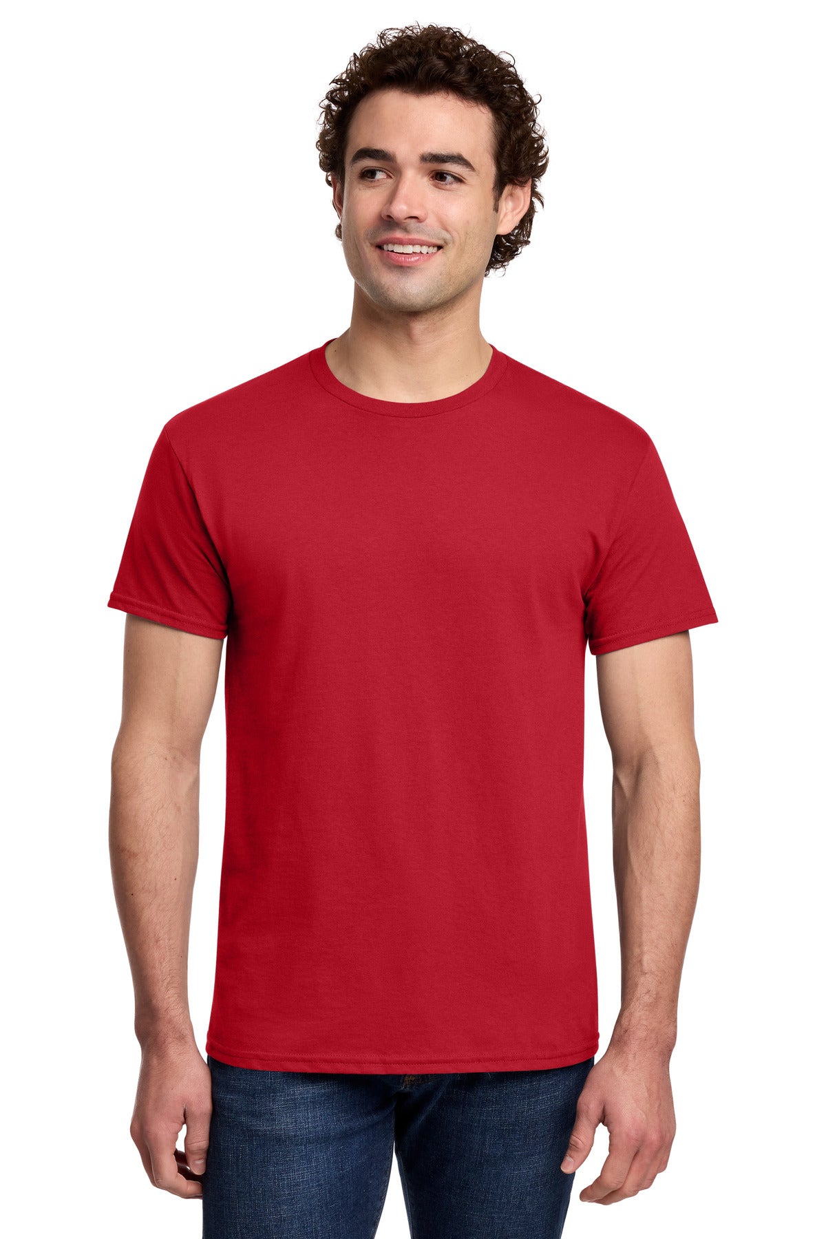 Custom logo Gildan® Light Cotton Tee 3000 in Red