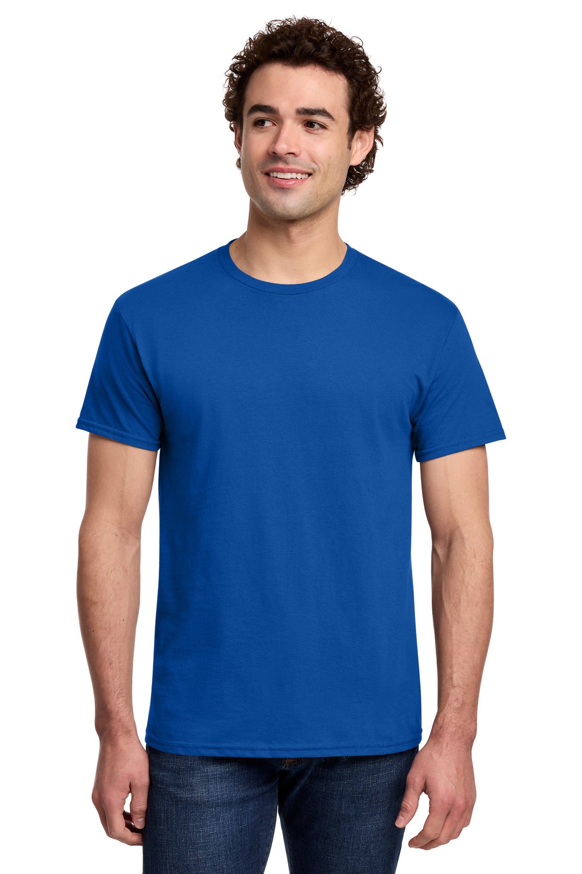 Custom logo Gildan® Light Cotton Tee 3000 in Royal
