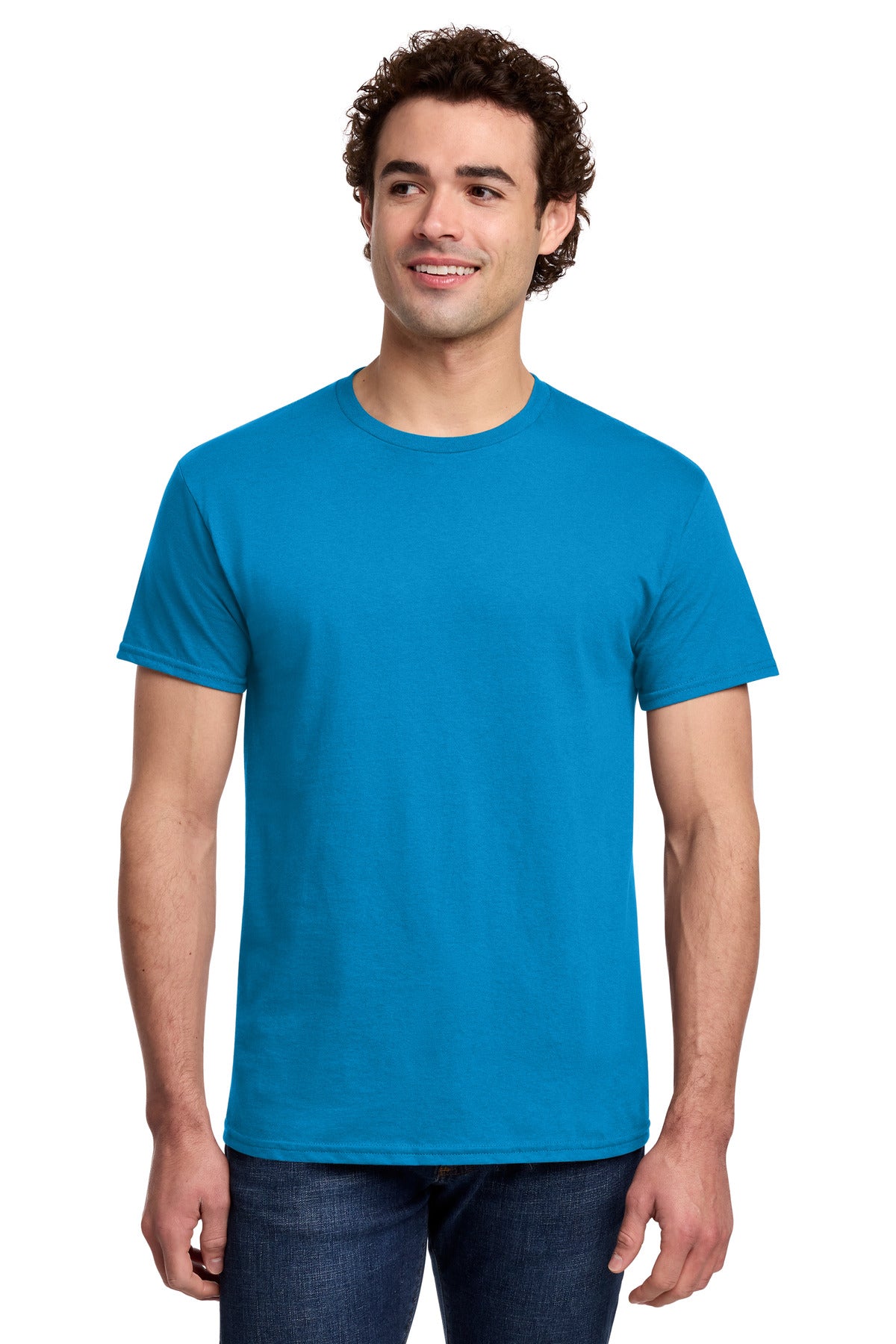 Custom logo Gildan® Light Cotton Tee 3000 in Sapphire