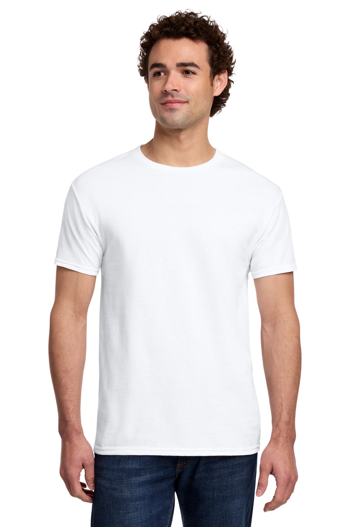 Custom logo Gildan® Light Cotton Tee 3000 in White