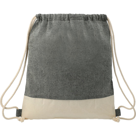 Custom logo Split Recycled Cotton Drawstring Bag