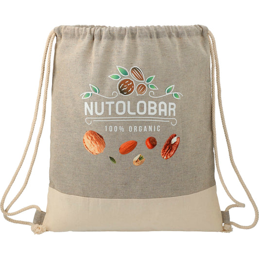 Custom logo Split Recycled Cotton Drawstring Bag