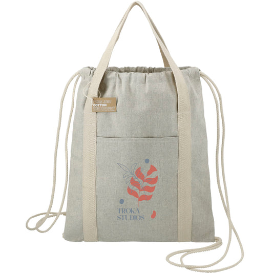 Custom logo Repose 5oz. Recycled Cotton Drawstring Bag