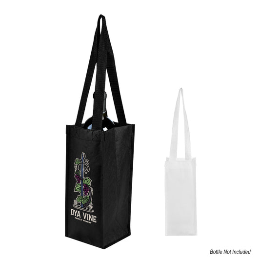 Custom logo Venice rPET Non-Woven Wine Tote Bag