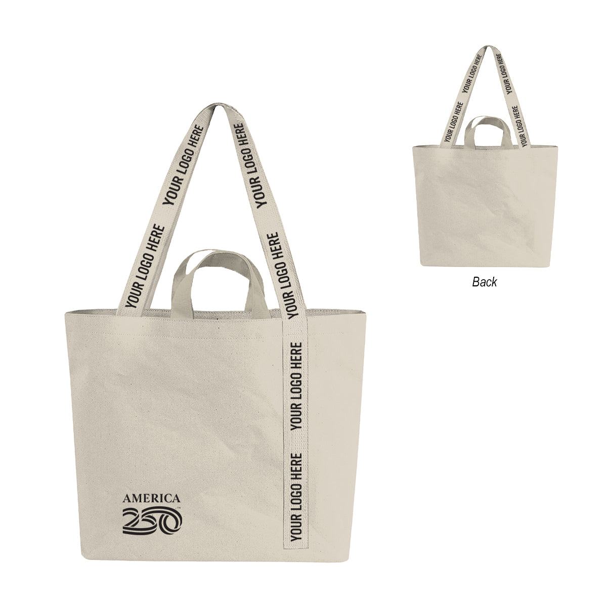 America250™ 14 oz. Recycled Mono-Strap Canvas Tote Bag