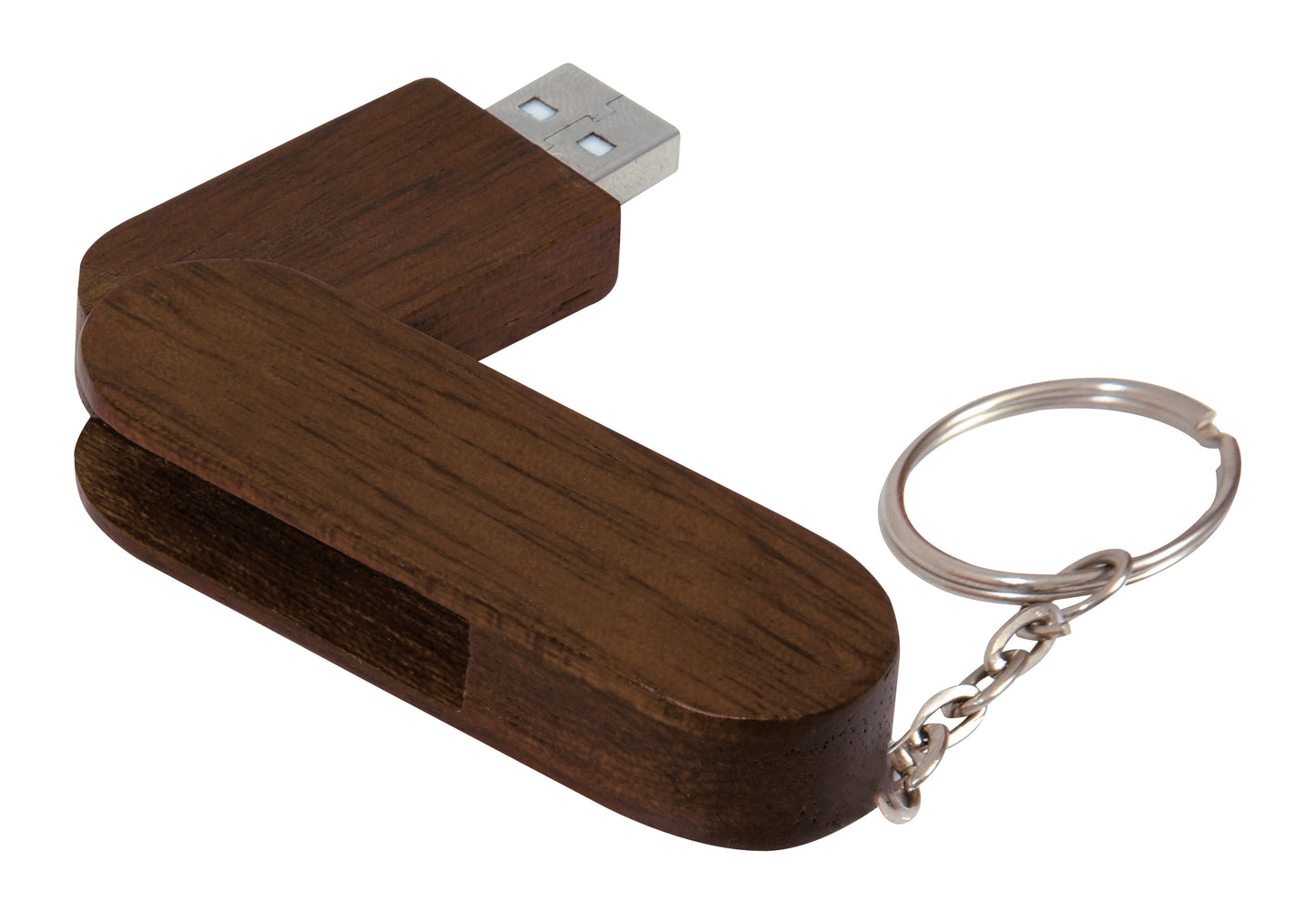 2 GB Bamboo Bullet Keyring USB 2.0 Flash Drive