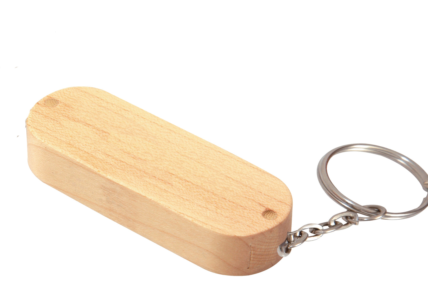4 GB Bamboo Bullet Keyring USB 2.0 Flash Drive