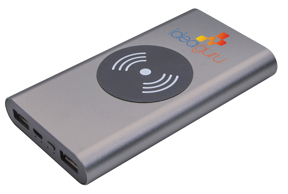 Custom logo Aluminum HD Wireless Power Bank 10,000 mAh