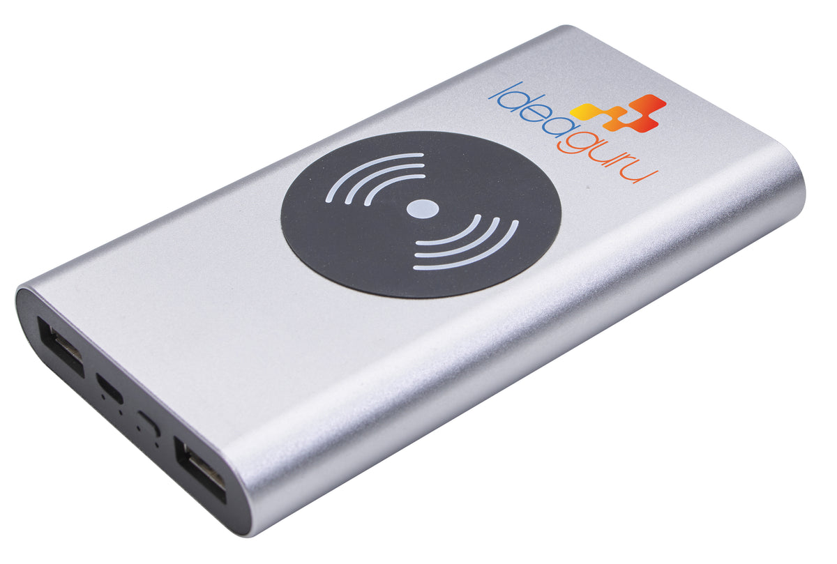 Custom logo Aluminum HD Wireless Power Bank 10,000 mAh