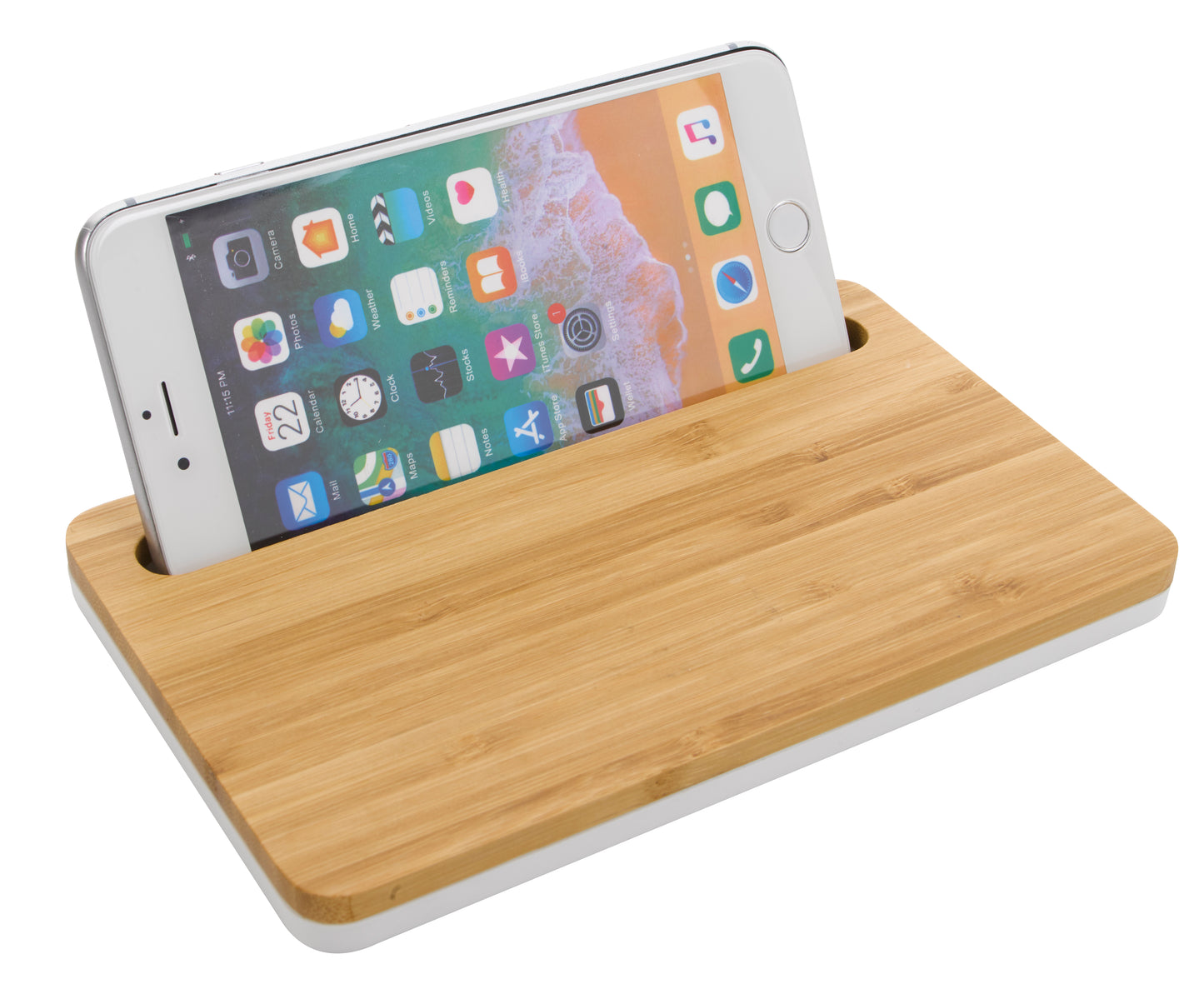 Bamboo Wireless Charging Pad with Phone Stand