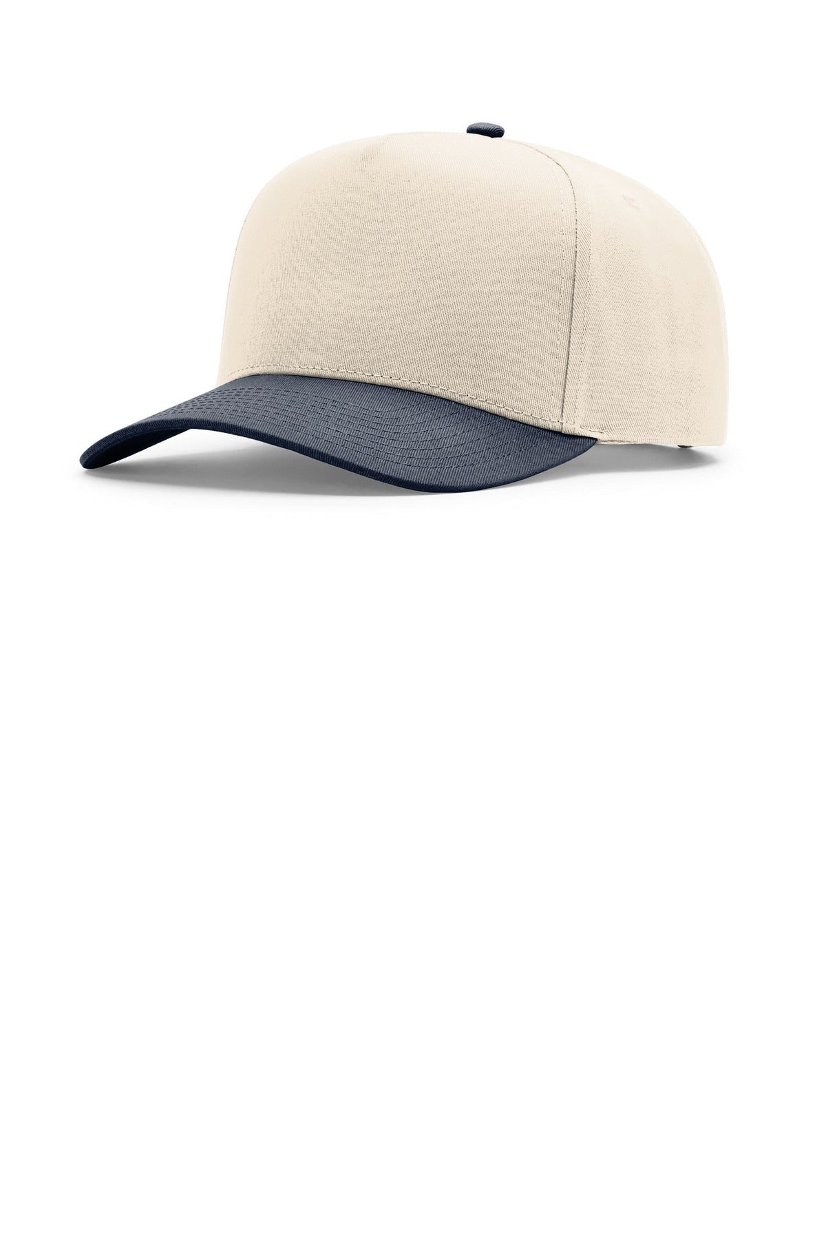 Custom logo Richardson Full Fabric 5-Panel Champ 323FPC in Cream/ Cream/ Navy