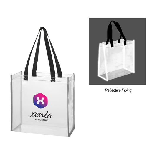 Custom logo Reflective Shopper Clear EVA Reflective Tote Bag