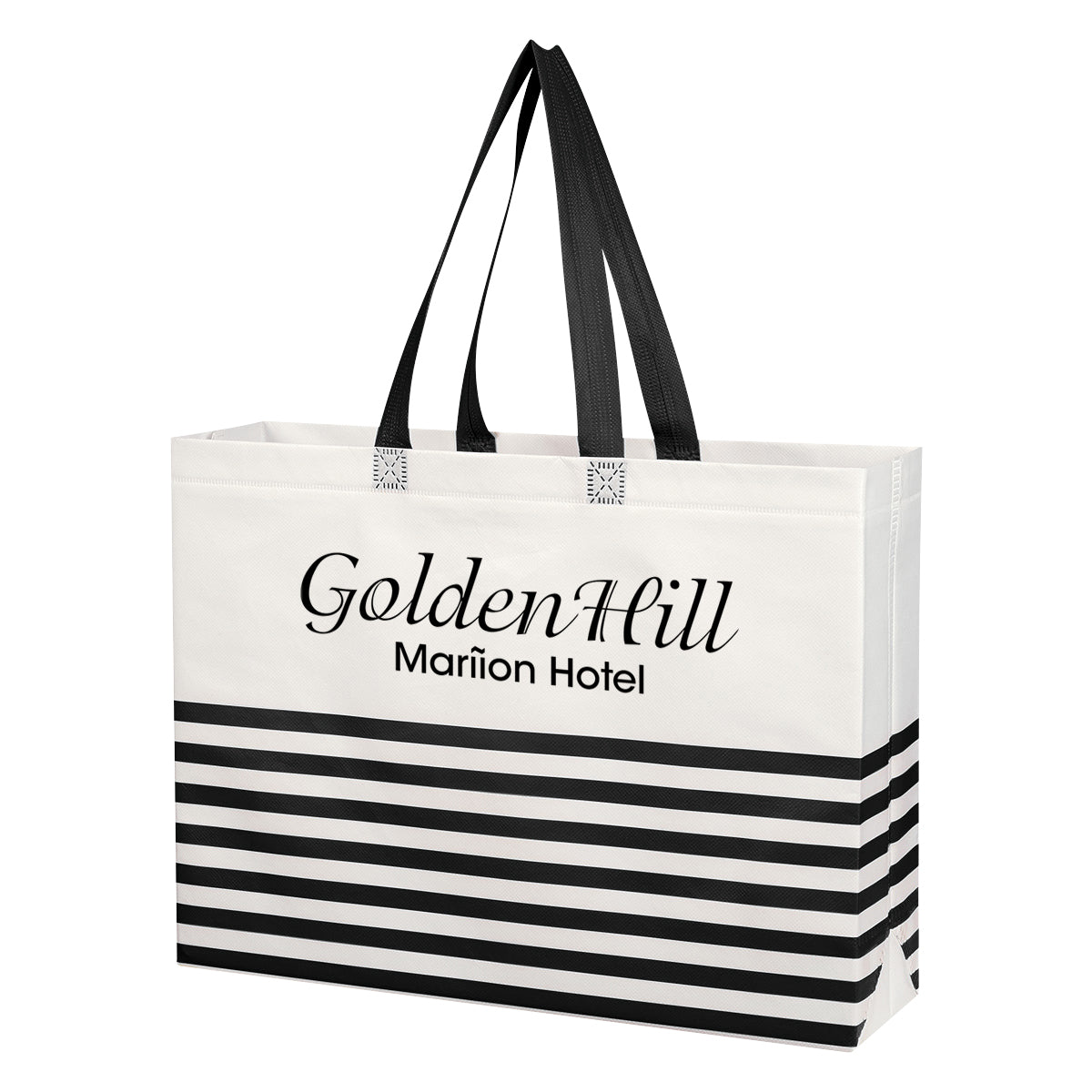 Non-Woven Horizontal Stripe Recycled Tote Bag