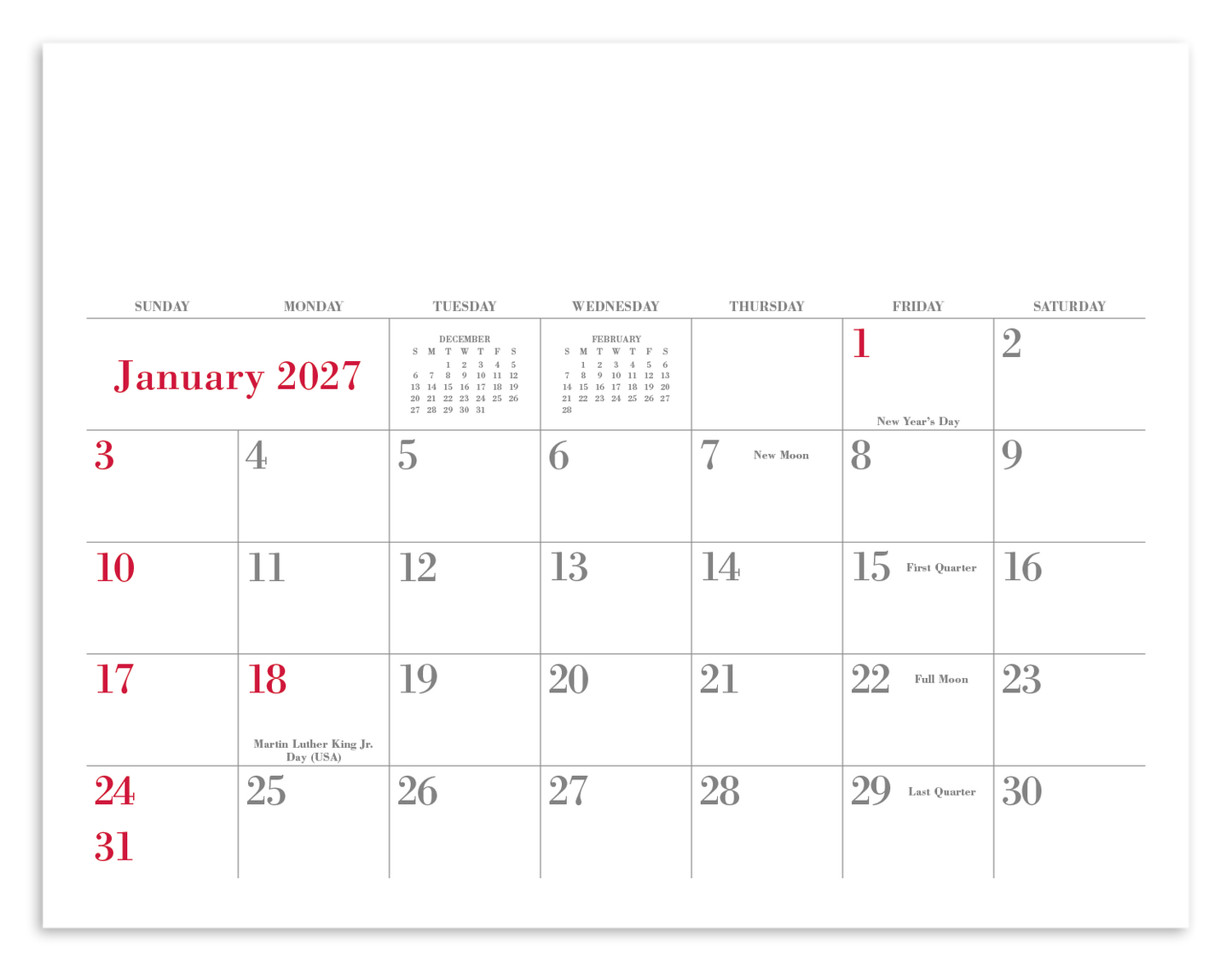 Small Quantity Custom - Spiral Calendar