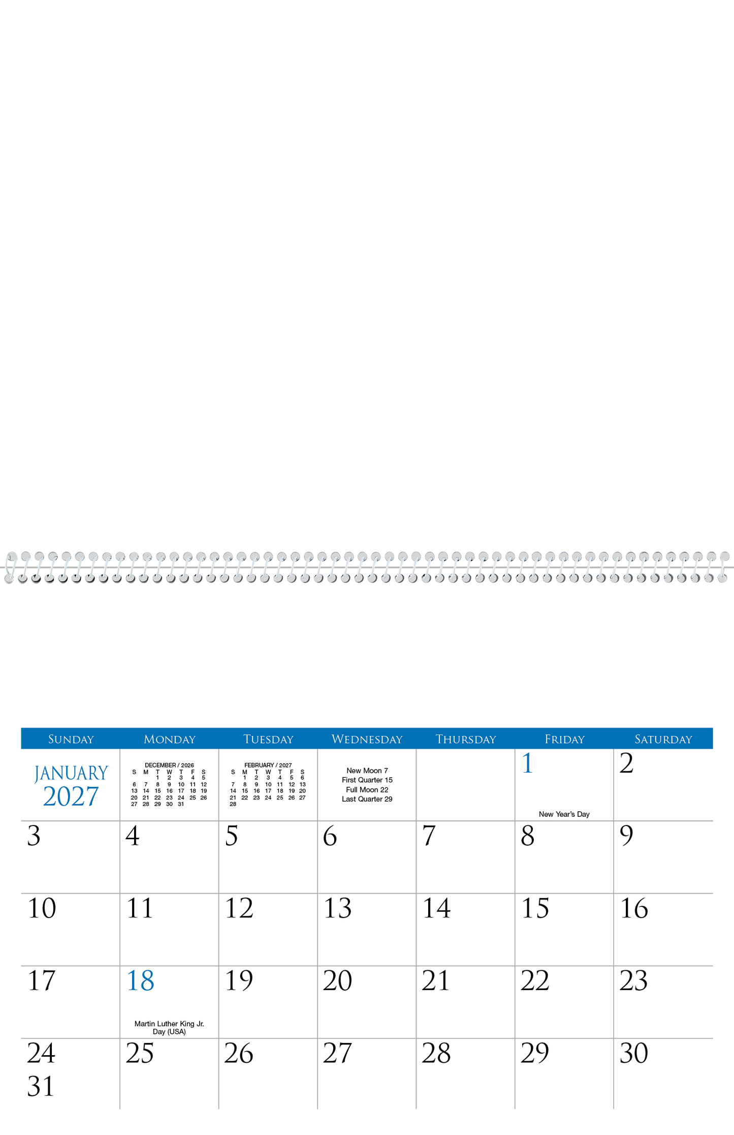 Small Quantity Custom - Spiral Calendar