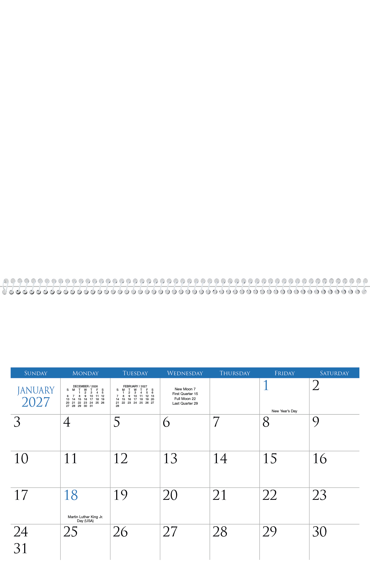 Small Quantity Custom - Spiral Calendar