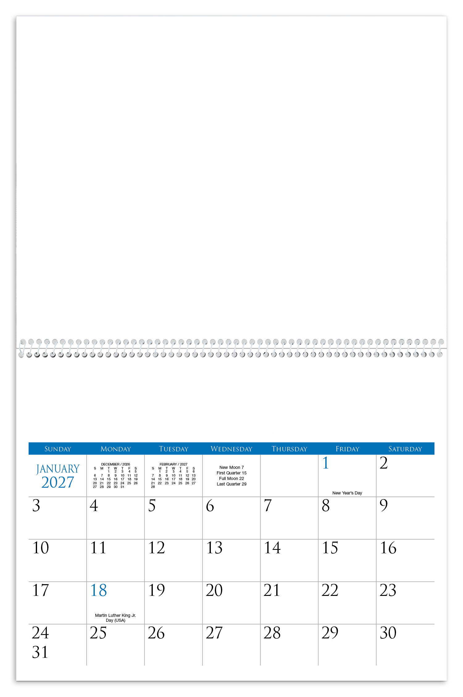 Small Quantity Custom - Spiral Calendar