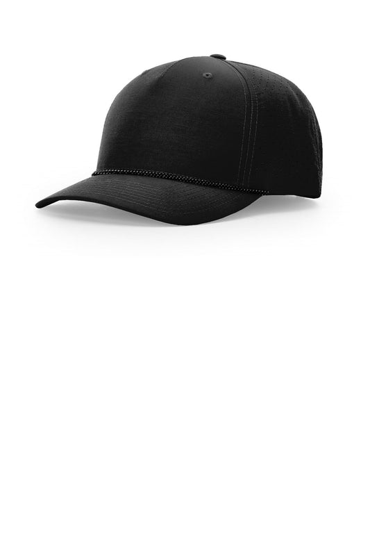 Custom logo Richardson Laser Perf Performance Rope Cap 355 in Black/ Black Grey