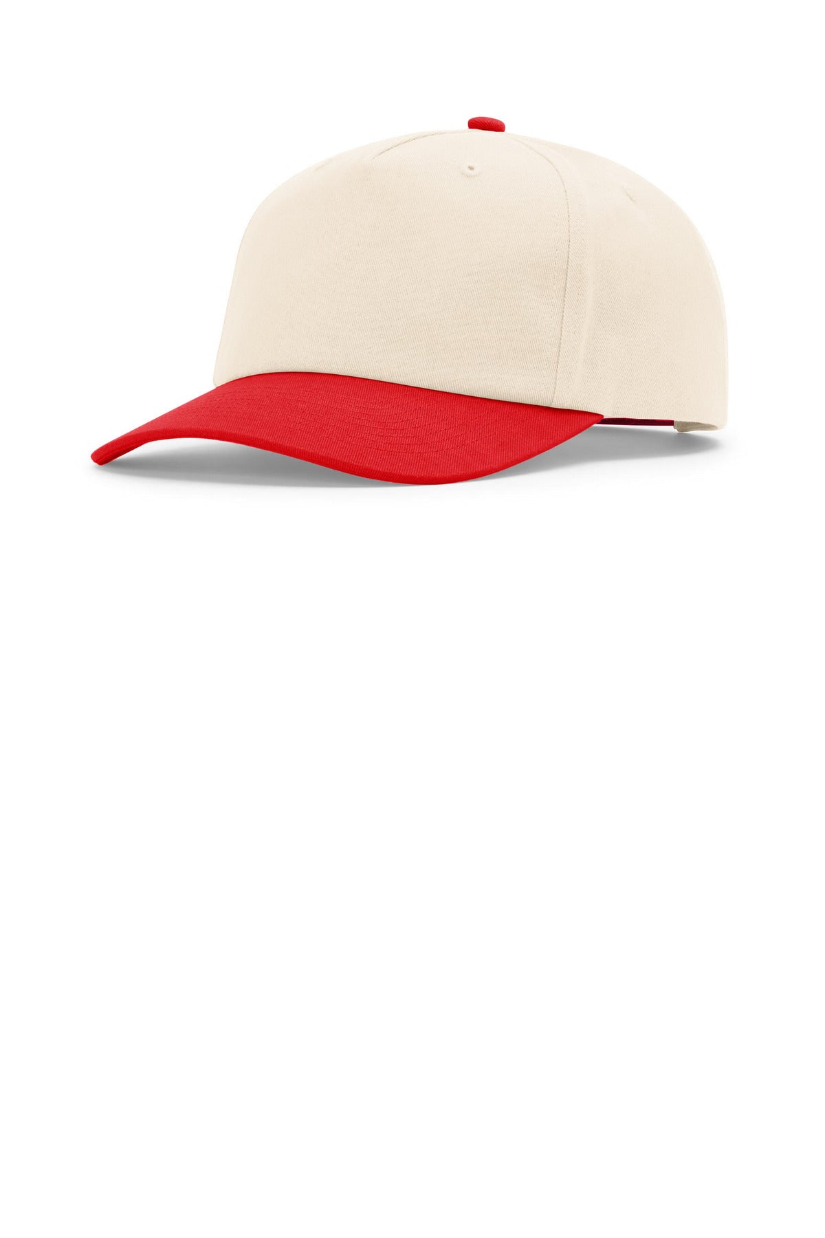 Custom logo Richardson 5-Panel Relaxed Gramps 356 in Cream/ Cream/ Red
