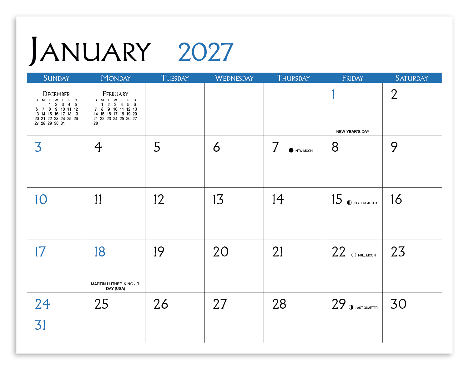 Small Quantity Custom - Stapled Calendar