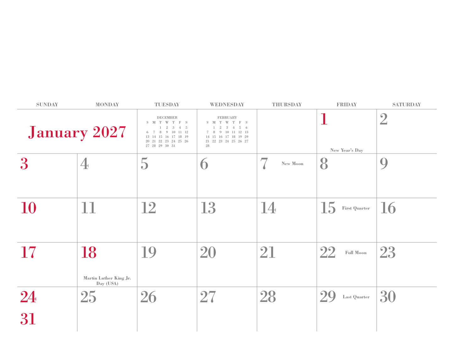 Small Quantity Custom - Stapled Calendar
