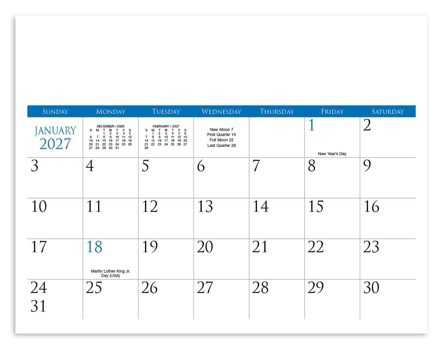 Small Quantity Custom - Stapled Calendar