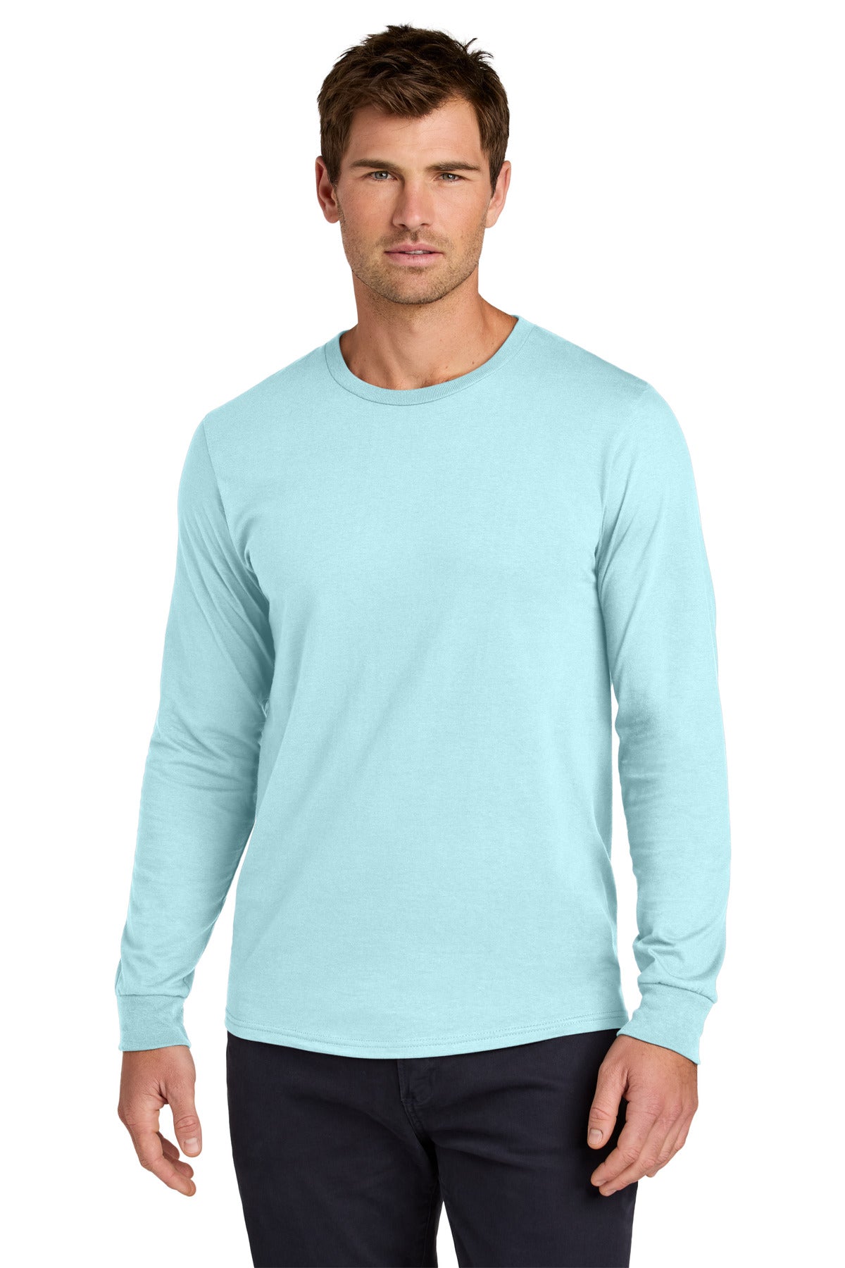 Custom logo Jerzees Classics™ Unisex Cotton Long Sleeve T-Shirt 363L in Breezy Blue