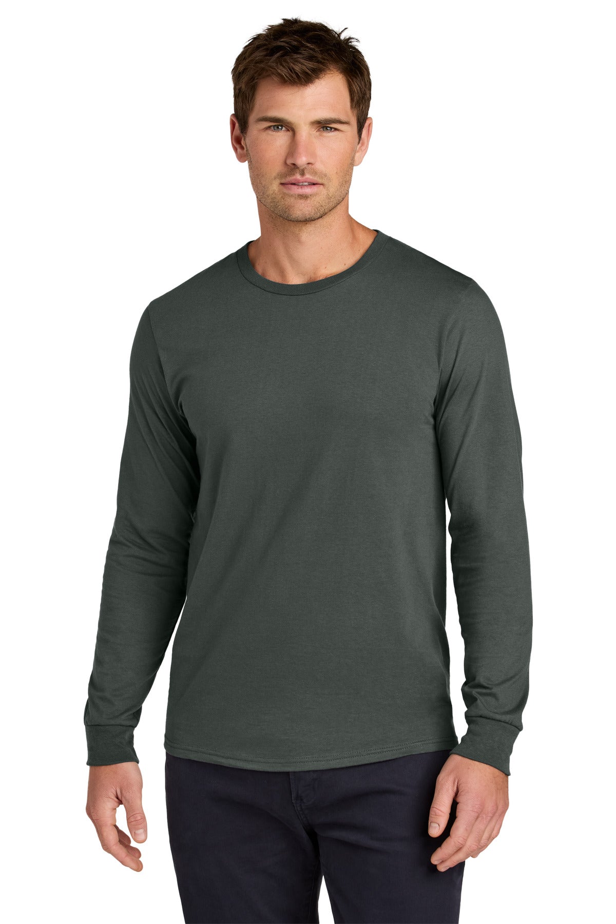 Custom logo Jerzees Classics™ Unisex Cotton Long Sleeve T-Shirt 363L in Charcoal Grey