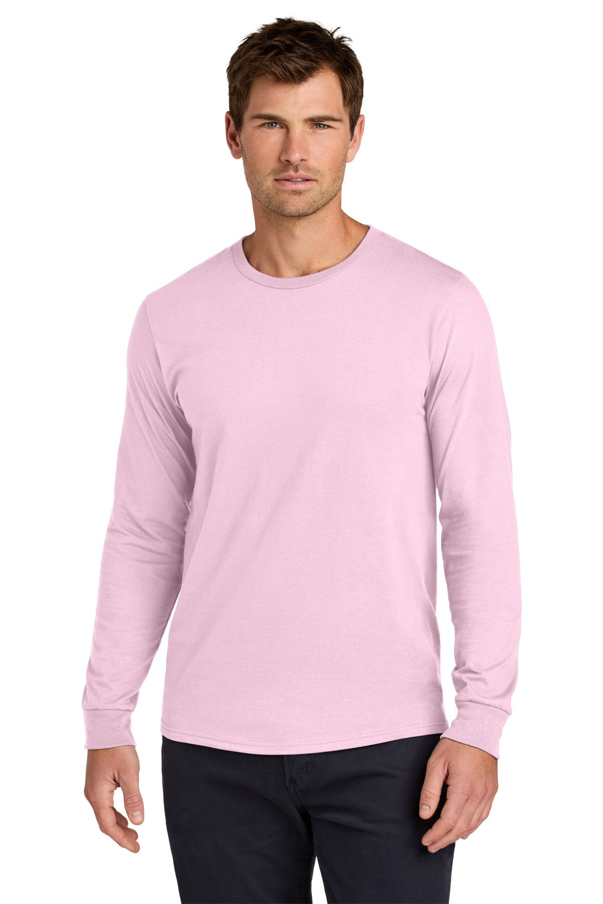 Custom logo Jerzees Classics™ Unisex Cotton Long Sleeve T-Shirt 363L in Classic Pink