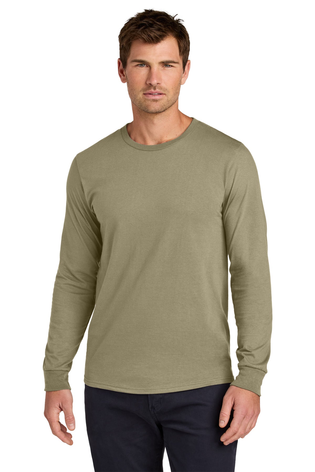Custom logo Jerzees Classics™ Unisex Cotton Long Sleeve T-Shirt 363L in Khaki