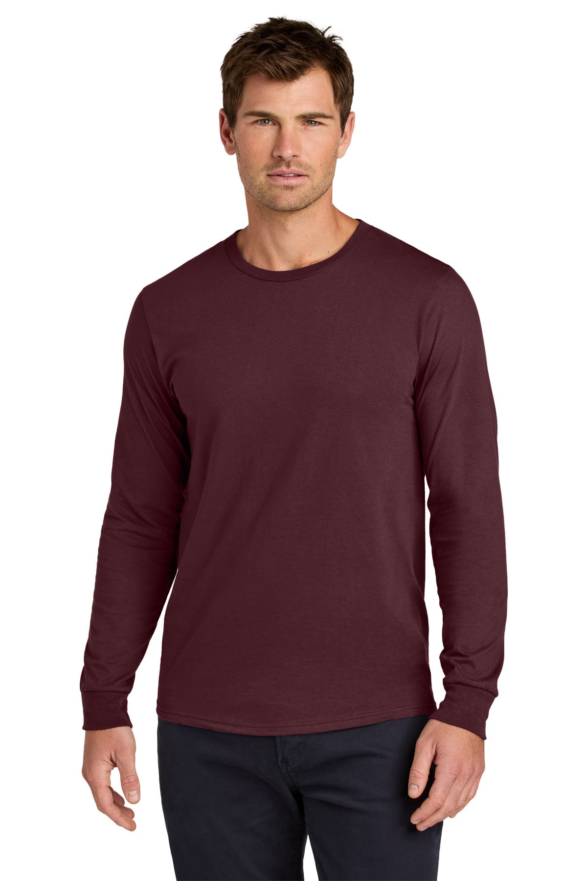 Custom logo Jerzees Classics™ Unisex Cotton Long Sleeve T-Shirt 363L in Maroon