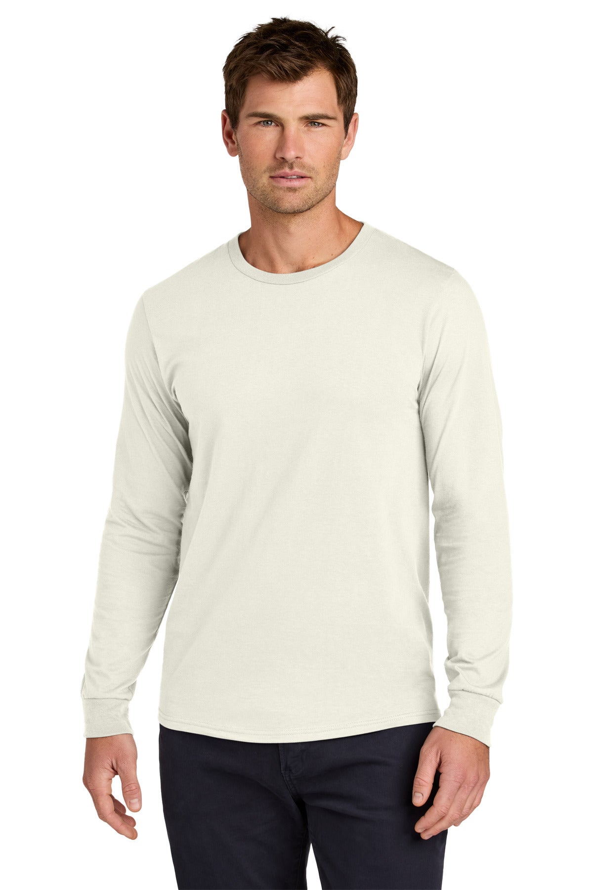 Custom logo Jerzees Classics™ Unisex Cotton Long Sleeve T-Shirt 363L in Sweet Cream Heather