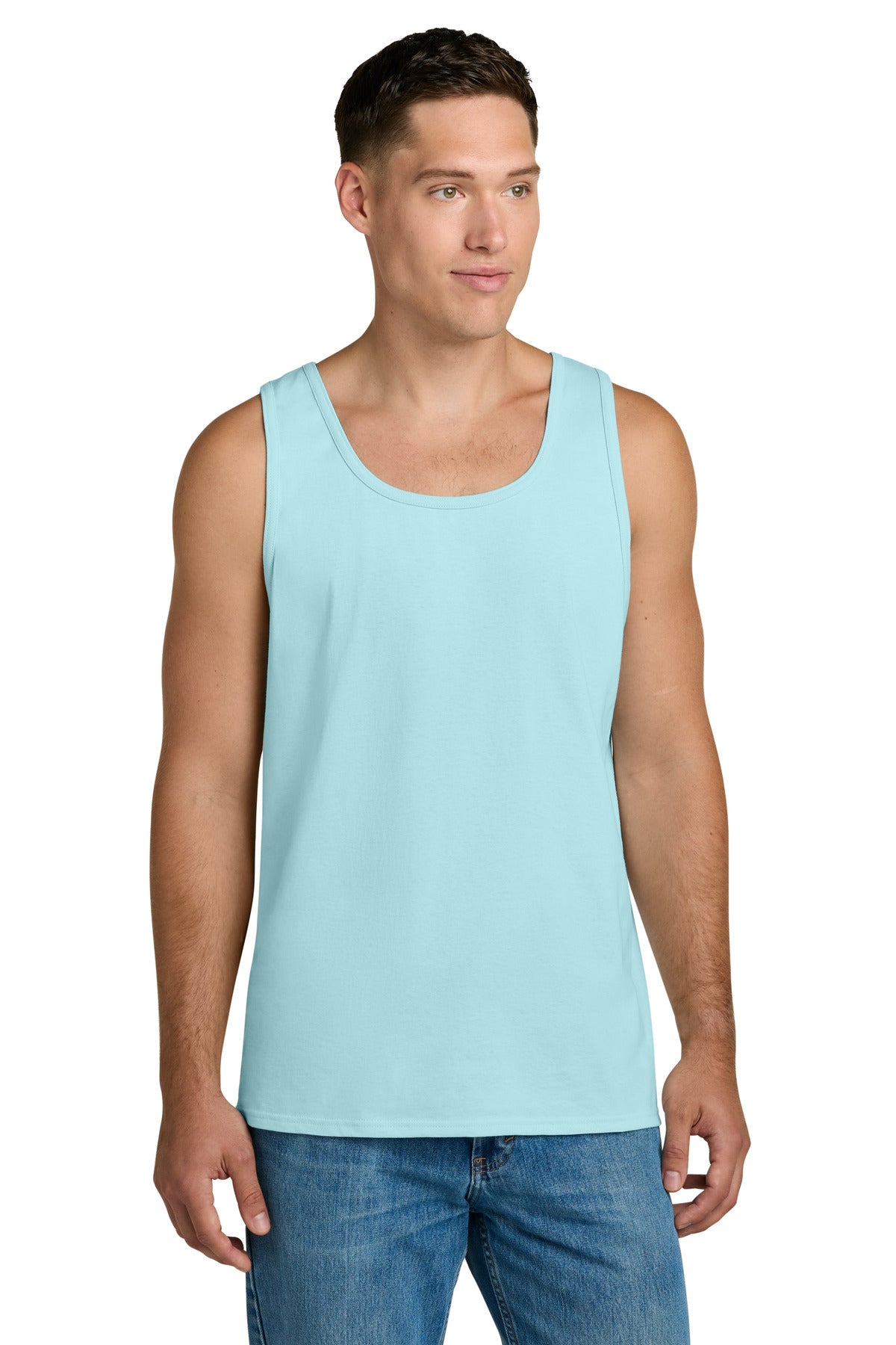 Custom logo Jerzees Classics™ Unisex Cotton Tank 363TK in Breezy Blue